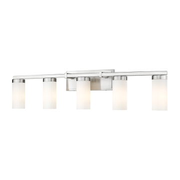 Z-Lite Danica 5-Light Vanity - 120V - Brushed Nickel / White