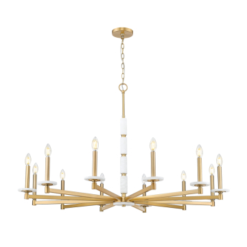 Z-Lite Kaden 12-Light Chandelier - 120V - Modern Gold / Alabaster