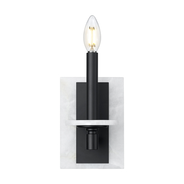 Z-Lite Kaden 1-Light Wall Sconce - 120V - Matte Black / Alabaster