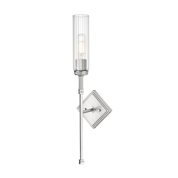 Z-Lite Esme 1-Light Wall Sconce - 120V - Brushed Nickel / Clear