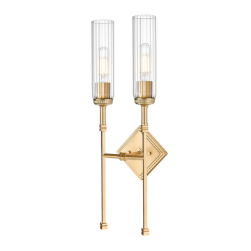 Z-Lite Esme 2-Light Wall Sconce - 120V - Modern Gold / Clear