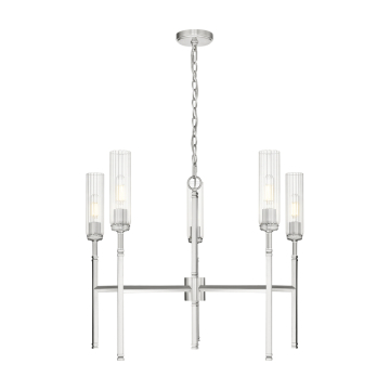 Z-Lite Esme 5-Light Chandelier - 120V - Brushed Nickel / Clear