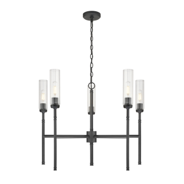 Z-Lite Esme 5-Light Chandelier - 120V - Matte Black / Clear