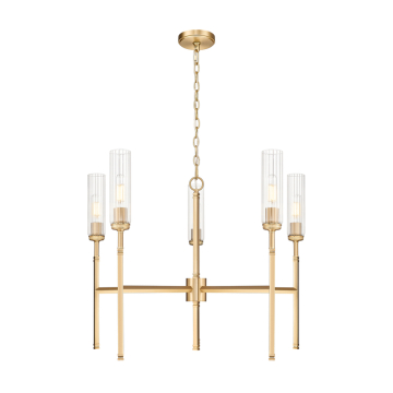 Z-Lite Esme 5-Light Chandelier - 120V - Modern Gold / Clear