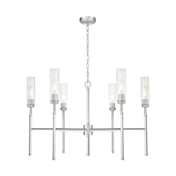 Z-Lite Esme 6-Light Chandelier - 120V - Brushed Nickel / Clear