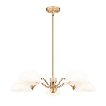 Z-Lite Breton 5-Light Chandelier - 120V - Modern Gold / White