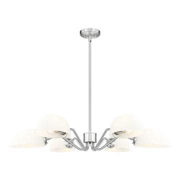 Z-Lite Breton 6-Light Chandelier - 120V - Brushed Nickel / White