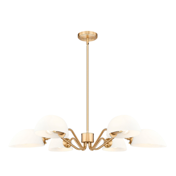 Z-Lite Breton 6-Light Chandelier - 120V - Modern Gold / White