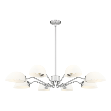 Z-Lite Breton 8-Light Chandelier - 120V - Brushed Nickel / White