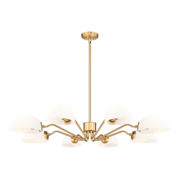 Z-Lite Breton 8-Light Chandelier - 120V - Modern Gold / White