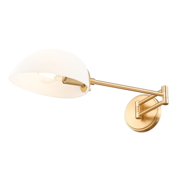 Z-Lite Breton 1-Light Wall Sconce - 120V - Modern Gold / White