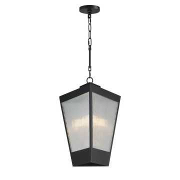 Maxim Lighting Triform 14" LED Outdoor Pendant - 120V - Black / Antique Brass