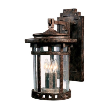 Maxim Lighting Santa Barbara Die Cast 3-Light Outdoor Wall Lantern - 120V - Sienna