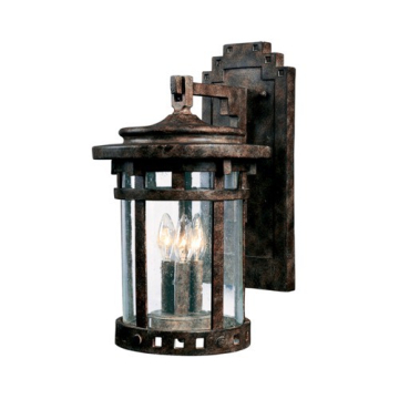 Maxim Lighting Santa Barbara Die Cast 3-Light Large Outdoor Wall Lantern - 120V - Sienna