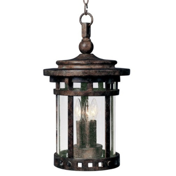 Maxim Lighting Santa Barbara Die Cast 3-Light Outdoor Hanging Lantern - 120V - Sienna