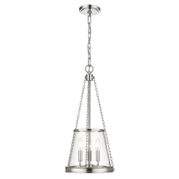 Z-Lite Prescott 3-Light Pendant - 120V - Polished Nickel