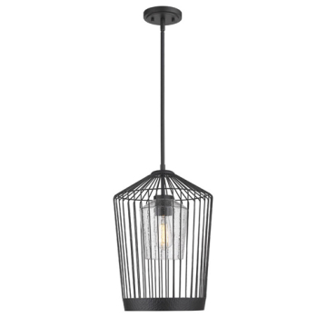 Z-Lite Lido 13" 1-Light Pendant - 120V - Matte Black