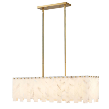 Z-Lite Viviana 40" 5-Light Linear Chandelier - 120V - Rubbed Brass
