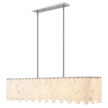 Z-Lite Viviana 49" 7-Light Linear Chandelier - 120V - Polished Nickel