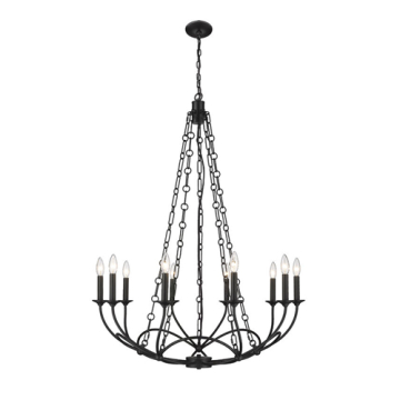 Z-Lite Arabella 10-Light Chandelier - 120V - Matte Black