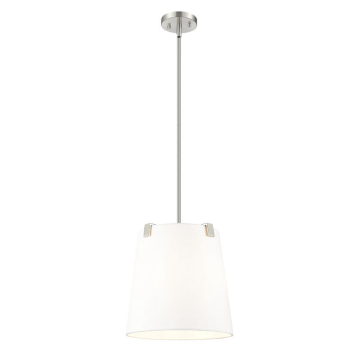 Z-Lite Weston 3-Light Pendant - 120V - Brushed Nickel / White Linen