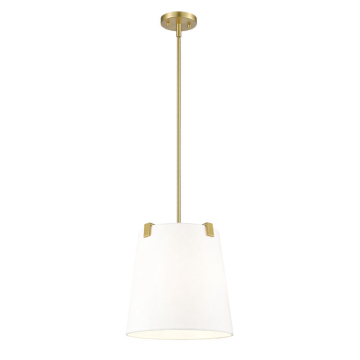 Z-Lite Weston 3-Light Pendant - 120V - Modern Gold / White Linen