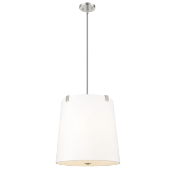 Z-Lite Weston 5-Light Pendant - 120V - Brushed Nickel / White Linen