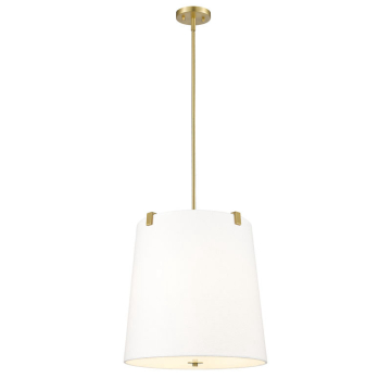 Z-Lite Weston 5-Light Pendant - 120V - Modern Gold / White Linen