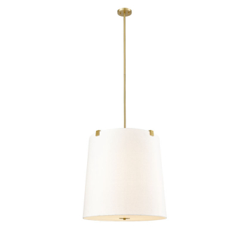 Z-Lite Weston 6-Light Pendant - 120V - Modern Gold / White Linen