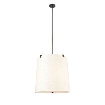 Z-Lite Weston 6-Light Pendant - 120V - Matte Black / Cream