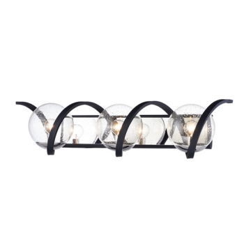 Maxim Lighting Curlicue 3-Light Bath Vanity Light - 120V - Black / Polished Nickel