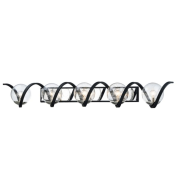 Maxim Lighting Curlicue 5-Light Bath Vanity Light - 120V - Black / Polished Nickel