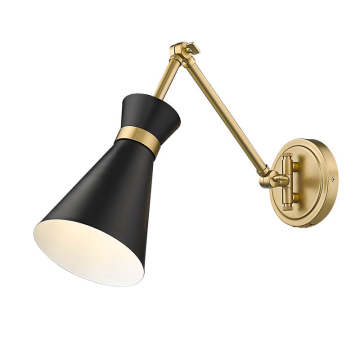 Z-Lite Soriano 1-Light Wall Sconce - 120V - Matte Black / Modern Gold