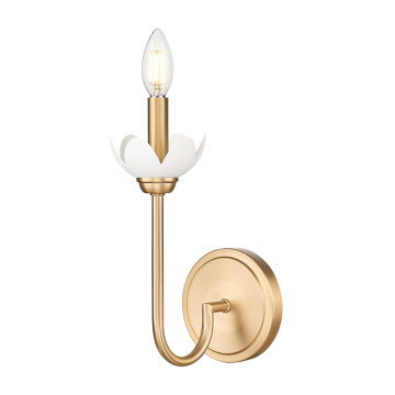 Z-Lite Allistair 1-Light Wall Sconce - 120V - Modern Gold / Clear Ribbed