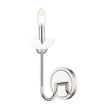 Z-Lite Allistair 1-Light Wall Sconce - 120V - Polished Nickel / Clear Ribbed