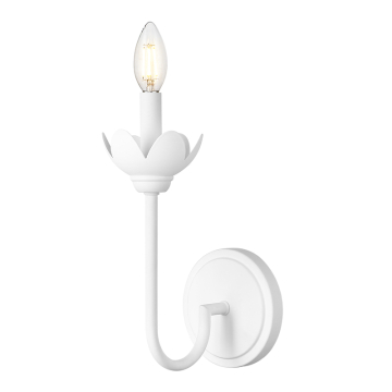 Z-Lite Allistair 1-Light Wall Sconce - 120V - Tundra White / Clear Ribbed