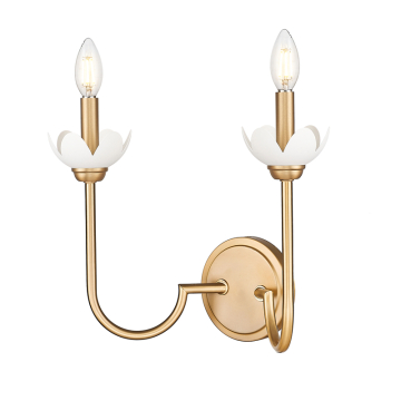 Z-Lite Allistair 2-Light Wall Sconce - 120V - Modern Gold / Clear Ribbed