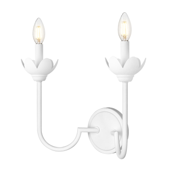 Z-Lite Allistair 2-Light Wall Sconce - 120V - Tundra White / Clear Ribbed