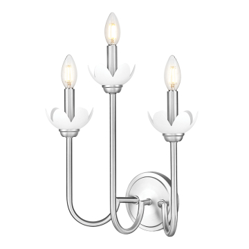 Z-Lite Allistair 3-Light Wall Sconce - 120V - Brushed Nickel / Clear Ribbed