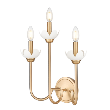 Z-Lite Allistair 3-Light Wall Sconce - 120V - Modern Gold / Clear Ribbed