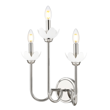 Z-Lite Allistair 3-Light Wall Sconce - 120V - Polished Nickel / Clear Ribbed