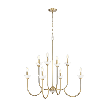 Z-Lite Allistair 8-Light Chandelier - 120V - Modern Gold / Clear Ribbed