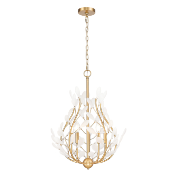 Z-Lite Claudine 24" 5-Light Chandelier - 120V - Modern Gold / Frosted