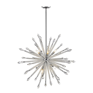 Z-Lite Soleia 37" 10-Light Chandelier - 120V - Chrome / Clear