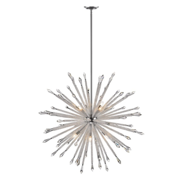 Z-Lite Soleia 47" 12-Light Chandelier - 120V - Chrome / Clear