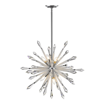 Z-Lite Soleia 26.5" 8-Light Chandelier - 120V - Chrome / Clear
