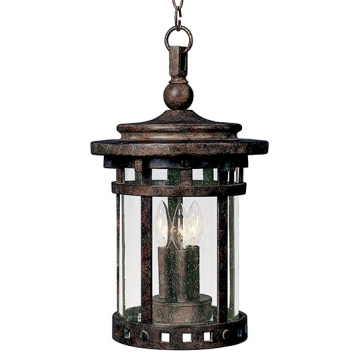Maxim Lighting Santa Barbara VX 3-Light Outdoor Hanging Lantern - 120V - Sienna