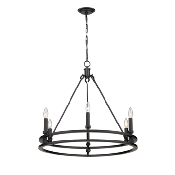 Z-Lite Dennison 6-Light Chandelier - 120V - Matte Black