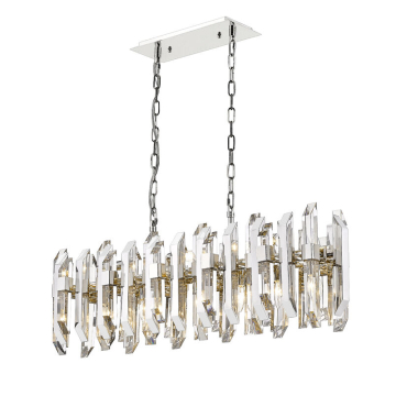 Z-Lite Bova 11-Light Linear Chandelier - 120V - Polished Nickel