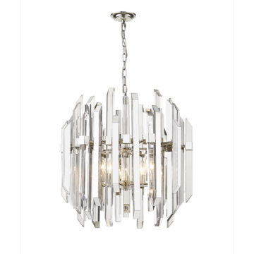 Z-Lite Bova 26" 6-Light Chandelier - 120V - Polished Nickel / Clear